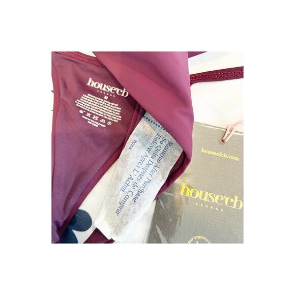 House of CB Women's Ravello Prune High Leg Thong Bikini Bottom Size M NWT - Picture 12 of 12